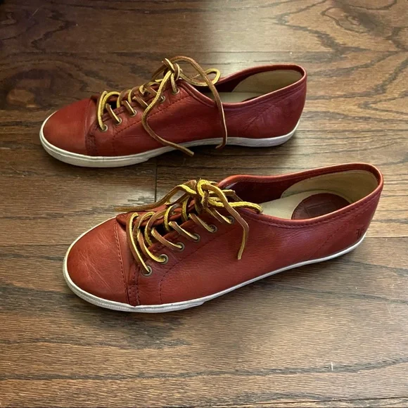 FRYE Ruby Red Leather Sneakers Women’s Size 8 (approx.) - Picture 12 of 12